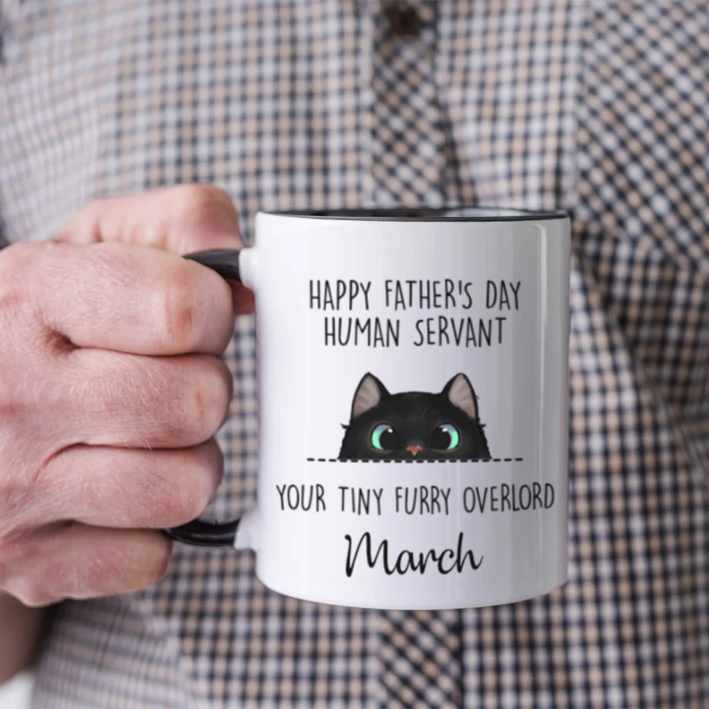 ETT406 Happy Mother's Day Father's Day Human Servant Your Tiny Furry Overlord-Personalized Custom Coffee Mug
