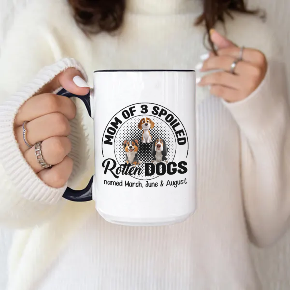 Miah1505a Dad Mom Of A Spoiled Rotten Dog 3D-Personalized Custom Coffee Mug