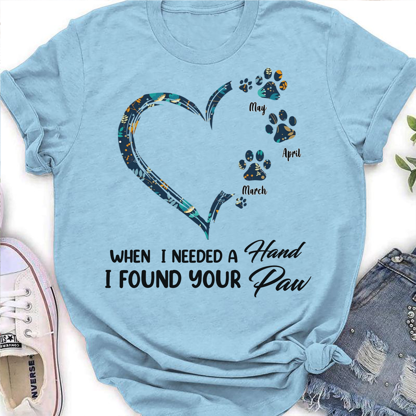 PST50 When I Needed A Hand I Found Your Paw-Personalized Custom