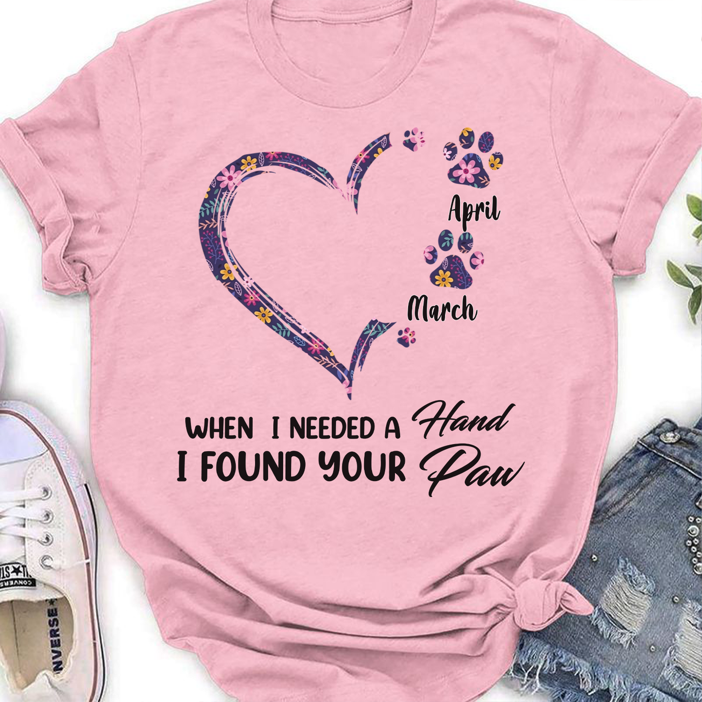 PST50 When I Needed A Hand I Found Your Paw-Personalized Custom