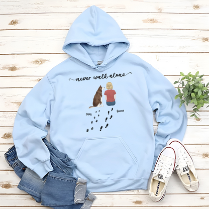 PST30 Never Walk Alone Female Male Dog Back