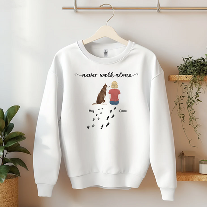 PST30 Never Walk Alone Female Male Dog Back