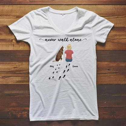 PST30 Never Walk Alone Female Male Dog Back