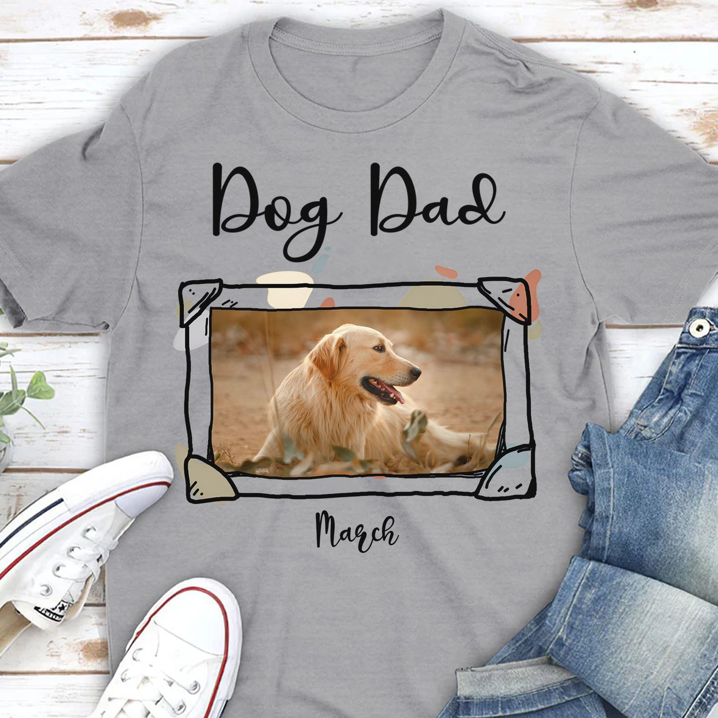 ETT2906 Dog Parents Photo Upload-Personalized Custom T-shirt