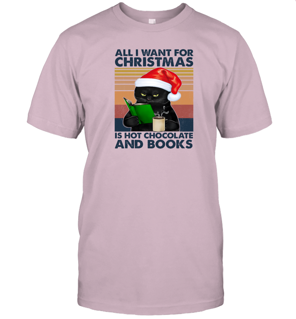 Miah888a All I Want For Christmas Is Hot Chocolate And Books Cat