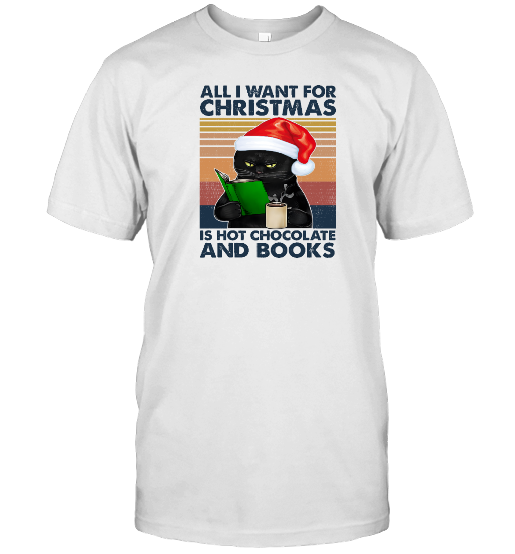 Miah888a All I Want For Christmas Is Hot Chocolate And Books Cat