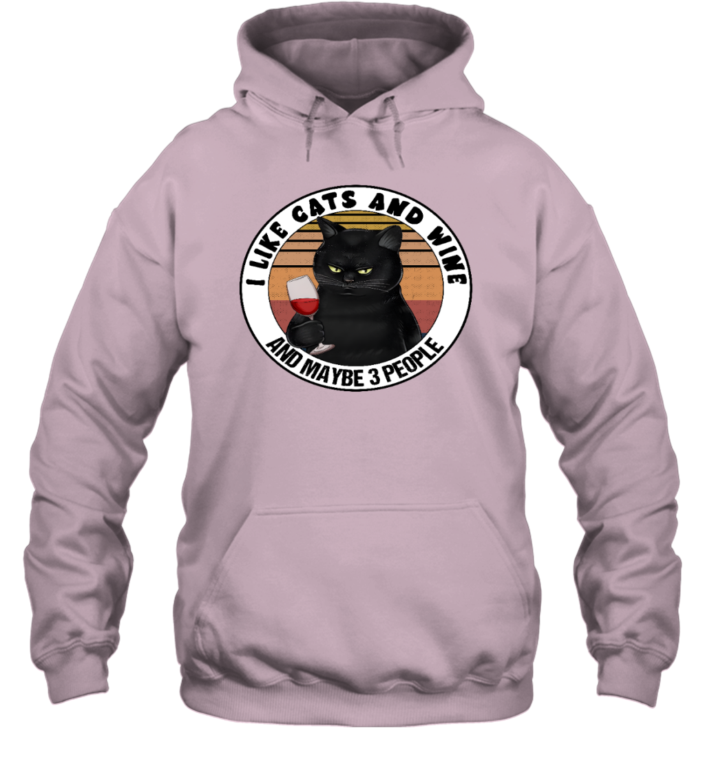 ETT919a I Love Cats And Wine And Maybe 3 People