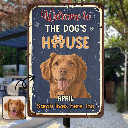 PSMT09 Welcome To The Dog's House-Personalized Custom Metal Sign