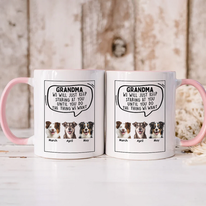 Miah1472 Dad Mom I Will Just Keep Staring At You Until You Do The Thing I Want-Personalized Custom Accent Mug