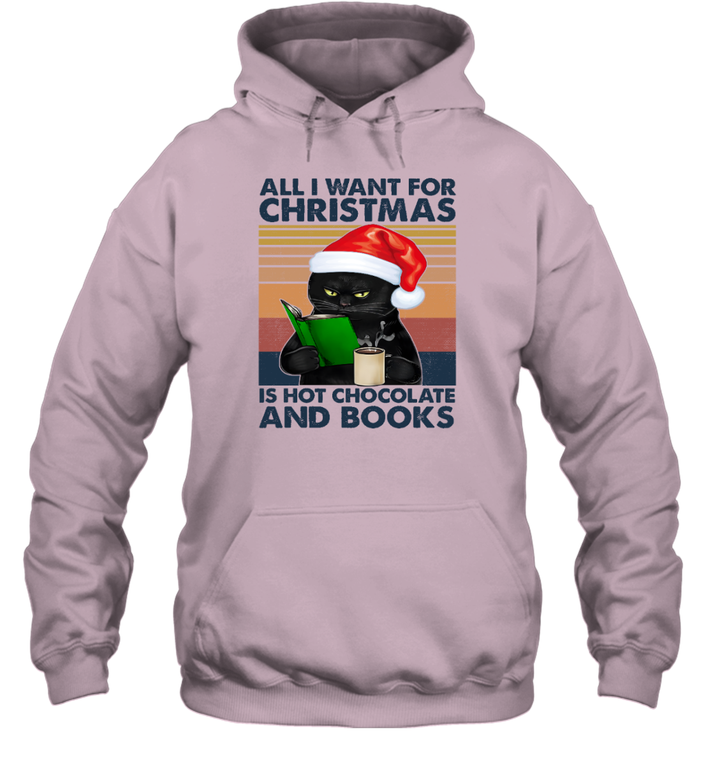 Miah888a All I Want For Christmas Is Hot Chocolate And Books Cat