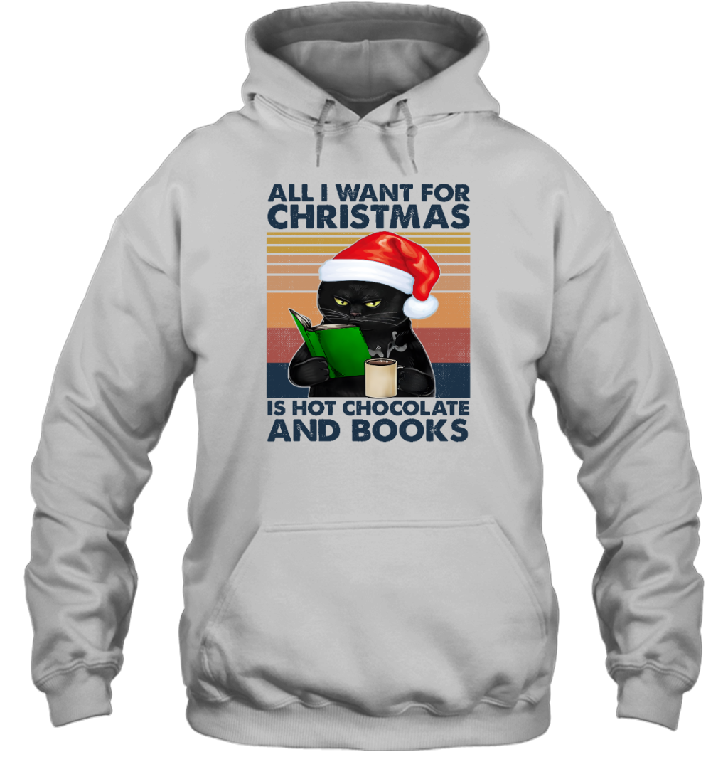 Miah888a All I Want For Christmas Is Hot Chocolate And Books Cat