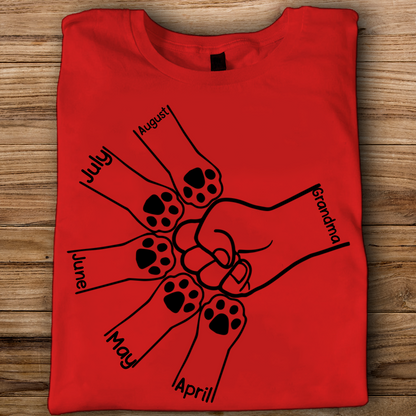 ETT3051 Paws And Human Fist Bump-Personalized Custom T-shirt