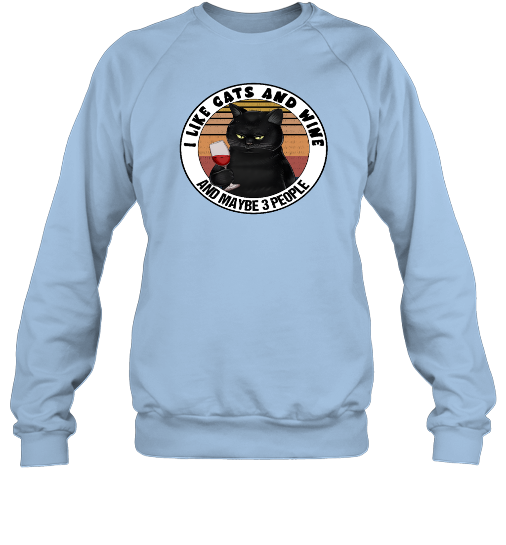 ETT919a I Love Cats And Wine And Maybe 3 People