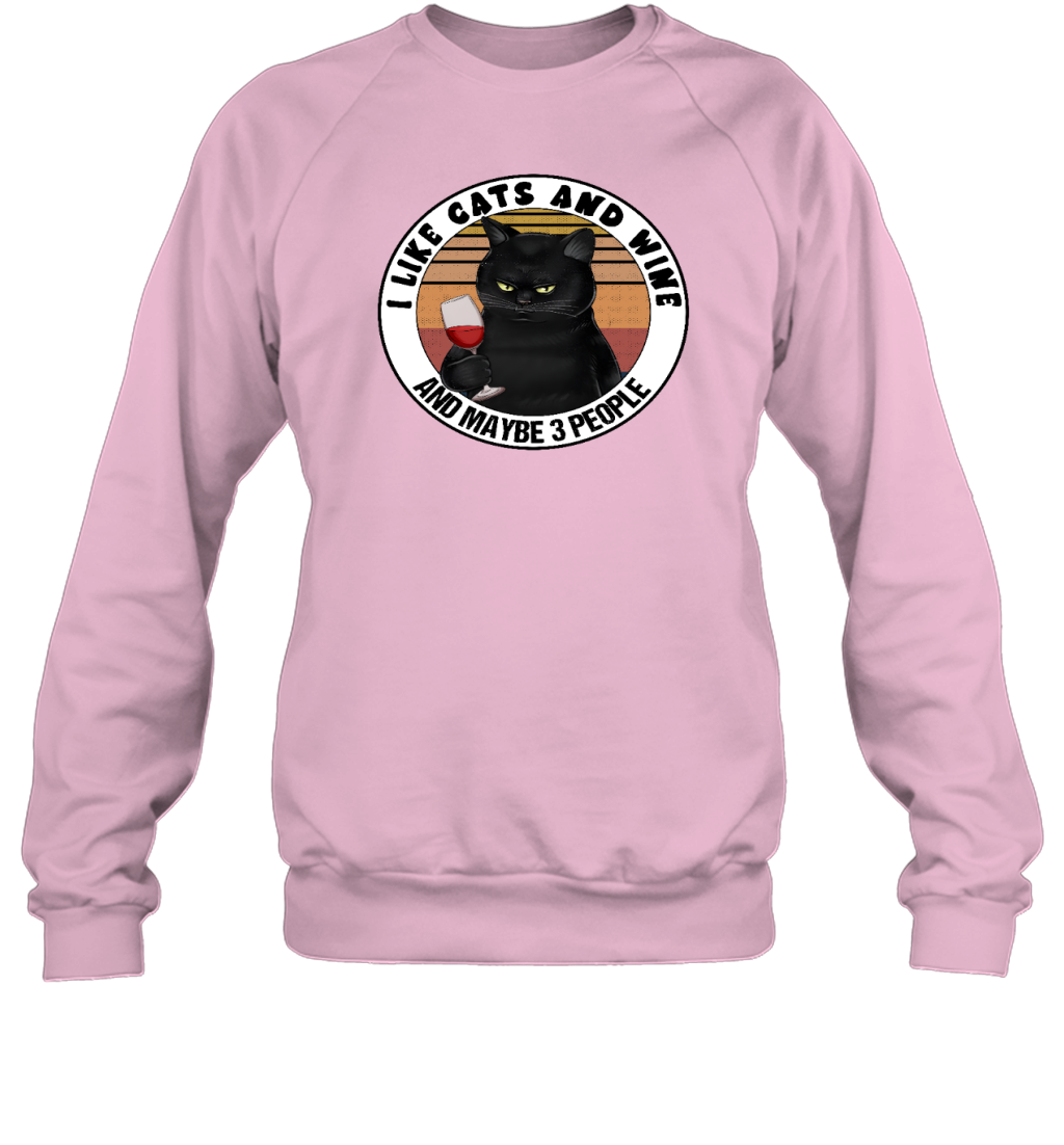 ETT919a I Love Cats And Wine And Maybe 3 People