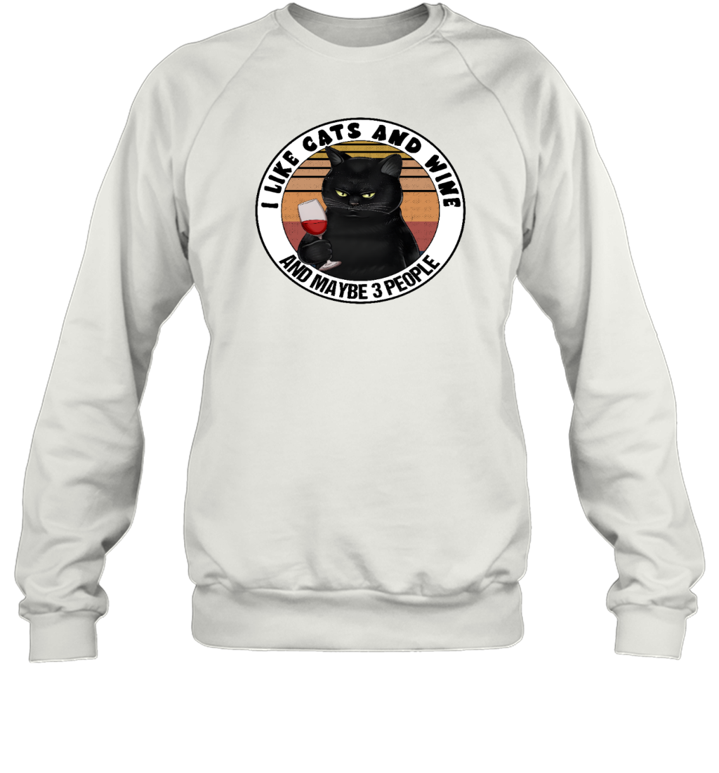 ETT919a I Love Cats And Wine And Maybe 3 People