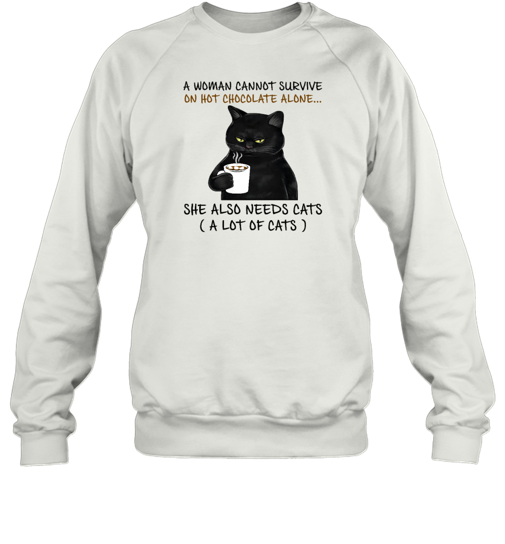 Miah1071_chocolate A Woman Cannot Survive On Hot Chocolate Alone She Also Needs Cats